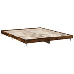 vidaXL Cadre de lit chêne fumé 200x200 cm bois d'ingénierie