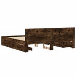 vidaXL Cadre de lit avec tête de lit chêne fumé 180x200 cm