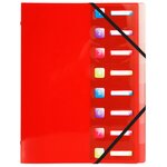 Trieur Polypropylène 3 Rabats Crystal Colours 8 Compartiments - Couleurs Assorties - X 10 - Exacompta