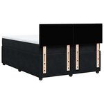 vidaXL Sommier à lattes de lit et matelas Noir 160x200 cm Velours