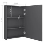 vidaXL Armoire de salle de bain à miroir LED gris 50x13x70 cm