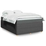 vidaXL Sommier à lattes de lit avec matelas Gris foncé 140x200cm Tissu