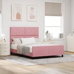 vidaXL Cadre de Lit Rose 160x200 cm Velours
