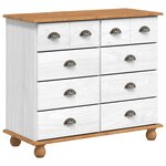 Buffet vidaXL “ASKIM” Blanc 91x40x183 cm Bois massif Pin