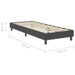 vidaXL Sommier à lattes de lit Gris foncé Tissu 90x200 cm