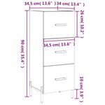 vidaXL Buffet Chêne marron 34 5x34x90 cm Bois d'ingénierie