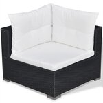 Salon de jardin meuble d'extérieur ensemble de mobilier 5 pièces avec coussins résine tressée noir 02_0016495