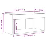 vidaXL Meuble TV avec lumières LED chêne sonoma 60x30x30 cm