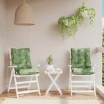 vidaXL Coussins de chaise à dossier bas lot de 2 modèle de feuille