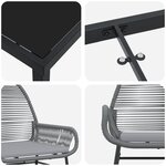vidaXL Ensemble de salle à manger de jardin de 5 pièces avec coussins en rattan poly gris