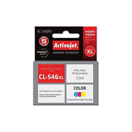 Cartouche jet d'encre compatible ac-546rx pour canon cl-546xl couleur 15ml activejet