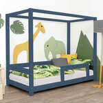 Lit cabane enfant BUNKY 90 x 190 bleu marine