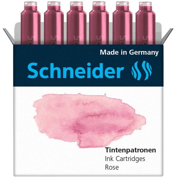 Etui de 6 cartouches d'encre pour stylo plume pastel rose x 10 schneider