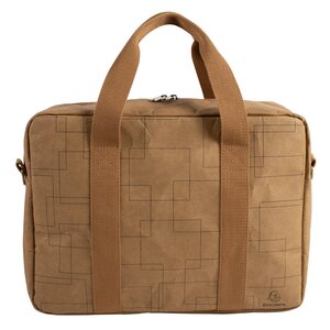 Cartable-sacoche Washable Paper Eterneco - Brun Motifs Géométriques - Exacompta