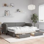 vidaXL Lit de jour avec gigogne et tiroirs sans matelas 80x200 cm