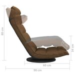 vidaXL Chaise de sol pivotante Marron Tissu