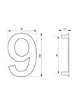 THIRARD - Chiffre 9 à visser  inox  H.100mm