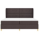 Lit Box Spring vidaXL avec Matelas - Marron Foncé  200x200 cm  Tissu