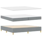Lit à ressorts vidaXL avec matelas en gris clair  200x200 cm  tissu