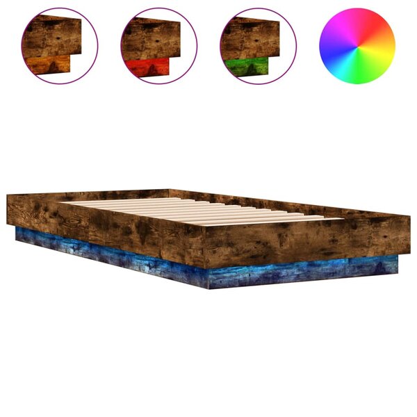 vidaXL Cadre de lit sans matelas avec lumières LED 100x200 cm