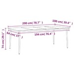 vidaXL Ensemble à manger de jardin avec coussins 7 Pièces Noir