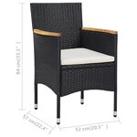 vidaXL Chaises à manger de jardin lot de 2 Résine tressée Noir