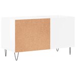 vidaXL Armoire à disques blanc brillant 85x38x48 cm bois d'ingénierie