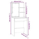 vidaXL Coiffeuse à LED avec armoire Chêne sonoma Bois d'ingénierie