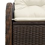 Canapé de jardin 2 places vidaXL avec coussins en polyrotin marron