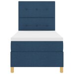 vidaXL Lit à ressorts avec matelas bleu simple en tissu
