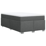vidaXL Sommier à lattes de lit avec matelas gris foncé 120x190cm tissu