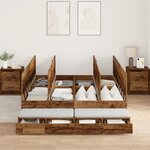 vidaXL Cadre de lit de rangement en bois ancien 135x190 cm