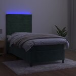 vidaXL Sommier à lattes de lit matelas LED Vert foncé 80x200cm Velours