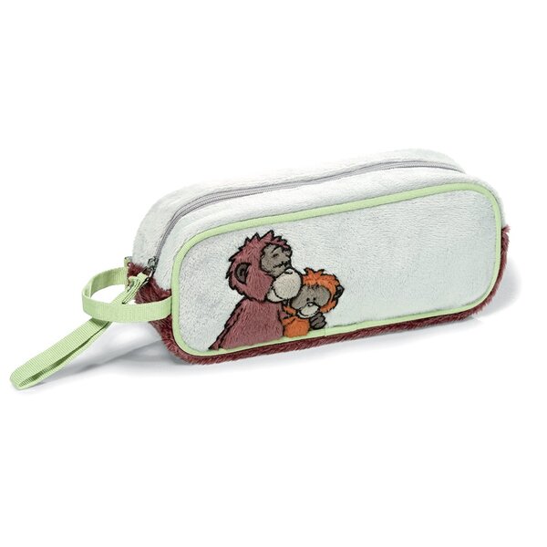 Nici - trousse peluche rectangle 21 x 8 cm - wild friends : orang outan