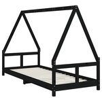 vidaXL Cadre de lit pour enfants noir 80x200 cm bois de pin massif