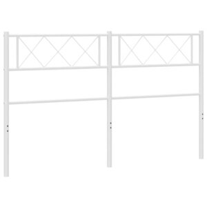 vidaXL Tête de lit métal blanc 150 cm