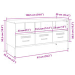 vidaXL Meuble TV vert olive 100 5x39x50 5 cm acier laminé à froid