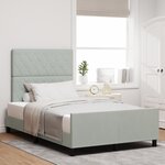 vidaXL Cadre de Lit Gris Clair 120x190 cm Velours