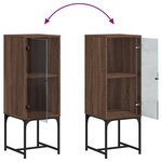 vidaXL Armoire latérale avec porte en verre chêne marron 35x37x100 cm