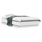 vidaXL Cadre de lit avec lumières LED blanc 90x200 cm