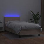 vidaXL Sommier à lattes de lit matelas LED Cappuccino 100x200 cm