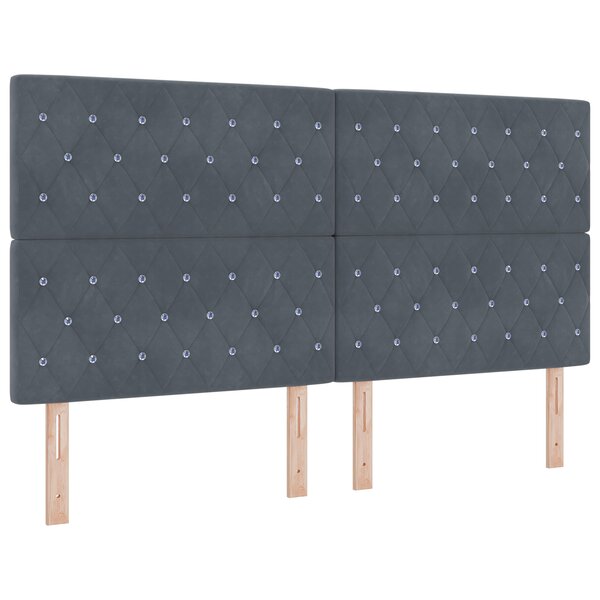 vidaXL Tête de lit capitonnée gris foncé 180 cm en velours