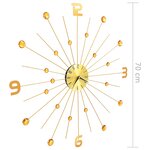 vidaXL Horloge murale Métal 70 cm Doré