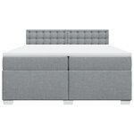 vidaXL Sommier à lattes de lit avec matelas Gris clair 200x200cm Tissu