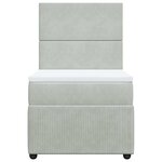 vidaXL Sommier à lattes de lit et matelas Gris clair 100x200cm Velours