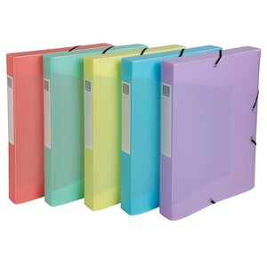 Boite De Classement Exabox Dos 40mm Polypropylène 7/10e Chromaline Pastel - A4 - Couleurs Assorties - X 8 - Exacompta