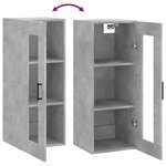 vidaXL Armoire murale gris béton 34 5x34x90 cm