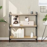 vidaXL Bibliothèque 3 niveaux chêne sonoma 80x30x86 cm