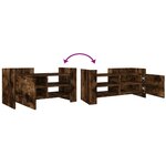 vidaXL Meuble TV chêne fumé 80x35x40 cm bois d'ingénierie