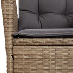 vidaXL Ensemble à manger de jardin et coussins 9 Pièces beige Poly rotin